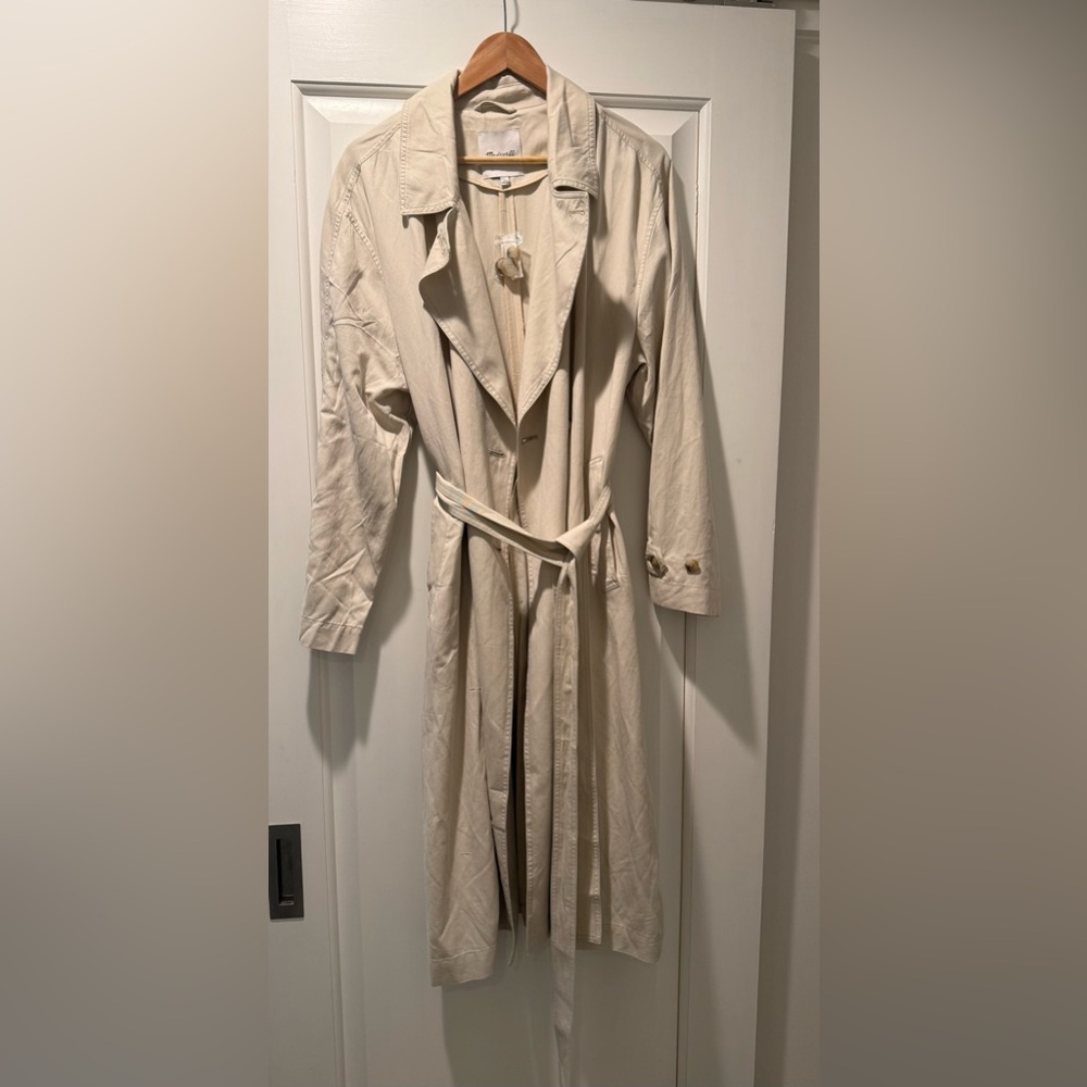 Madewell Belted Drapey Twill Trench Coat NWT XL